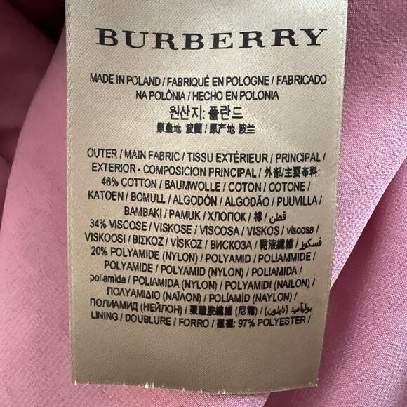 Burberry All-Lace Pink Sheath Dress Size 6 Bell Sleeve Cocktail Wedding i14 - Picture 5 of 6